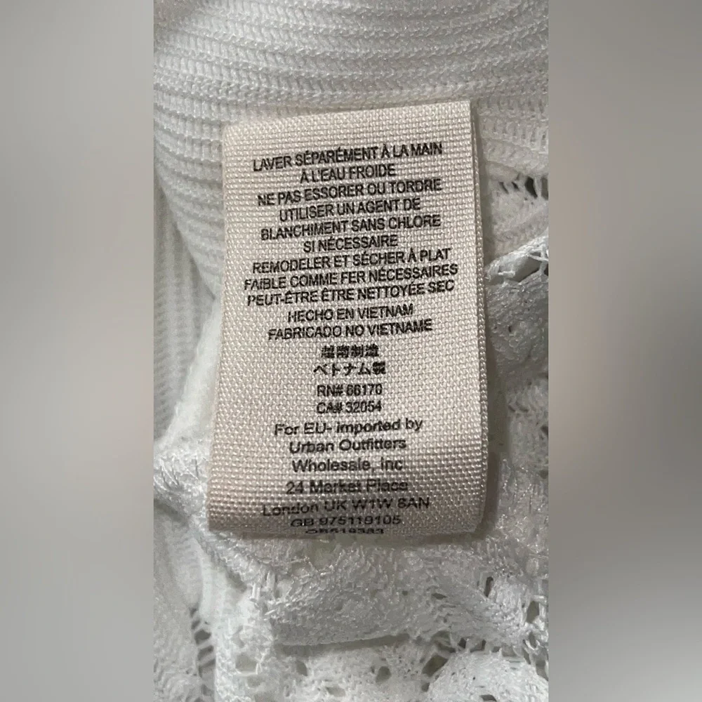 Free People Cream Lace Detail Blouse